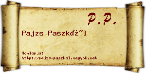 Pajzs Paszkál névjegykártya